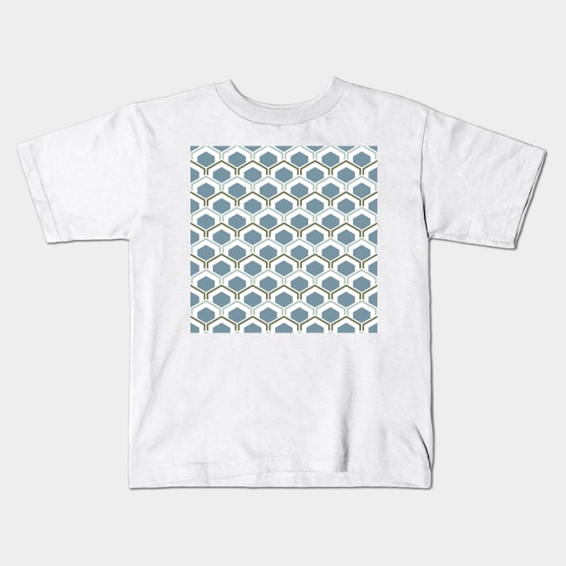 Mid Century Modern Hexagons Kids T-Shirt by Makanahele